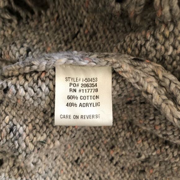 Lovestitch NWT Sweater Gray Open Knit Hooded Long Sleeve Loose Womens M/L - Picture 11 of 12